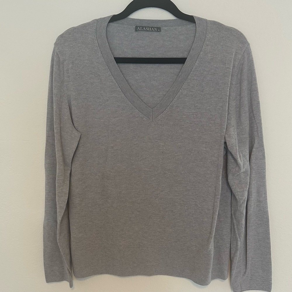 Cotton Cashmere V-Neck Pullover - Alashan